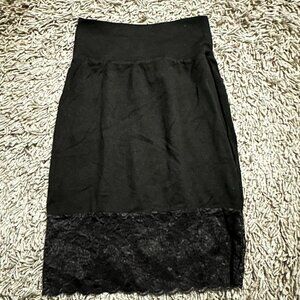 Y2K Knit Lace Trim Midi Skirt Size S by Debut